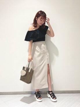 「one after another NICE CLAUP（ワンアフターアナザーナイスクラップ）のスニーカー底グルカサンダル（サンダル）」を使った、mayuさん（レディース・160cm）の春コーディネート