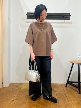 「アイテム（ボストンバッグ、シルバー系）」を使った、ayumi_doiさん（レディース・163cm）の夏コーディネート