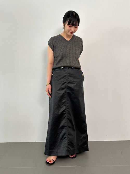 セール】Curensology(カレンソロジー)/レザーライクサテンスカート