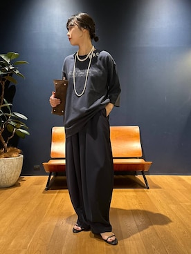 「Curensology（カレンソロジー）のCurensology(カレンソロジー)/フォールドロストパンツ（その他パンツ）」を使った、たきさん（レディース・152cm）の夏コーディネート