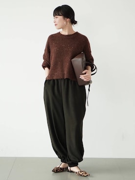 「Curensology（カレンソロジー）のCurensology(カレンソロジー)/スパングルニットプルオーバー（ニット/セーター）」を使った、たきさん（レディース・152cm）の秋コーディネート