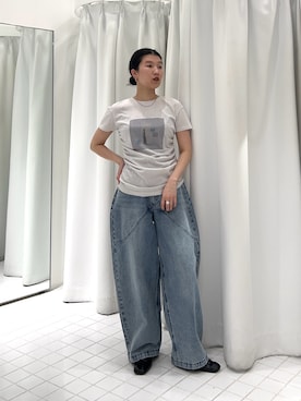 「Tシャツ×デニム」｜なかさんさん（レディース・156cm）の春コーディネート