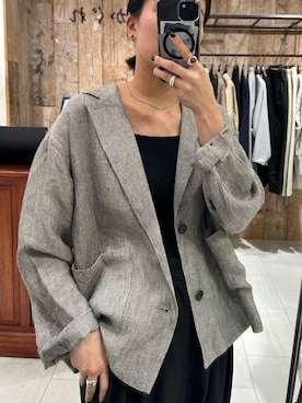 「スラックス」｜「アイテム（その他アウター）」を使った、なかさんさん（レディース・156cm）の夏コーディネート
