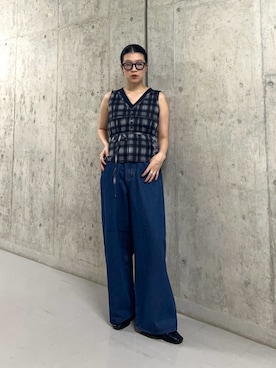 「KBF（ケイビーエフ）のアイテム（パンツ）」を使った、なかさんさん（レディース・156cm）の夏コーディネート