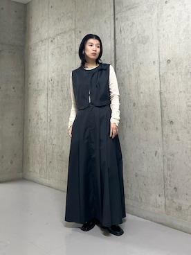 「セットアップスタイル」｜「アイテム（ワンピース/ドレス）」を使った、なかさんさん（レディース・156cm）の秋コーディネート