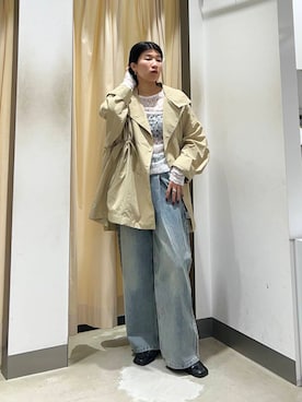 「アイテム（ナイロンジャケット）」を使った、なかさんさん（レディース・156cm）の冬コーディネート