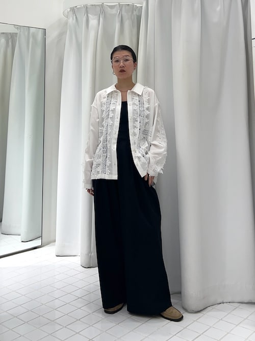 タックデザインツイルパンツ