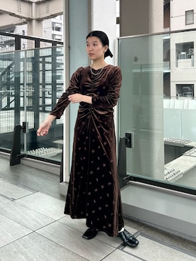 「アイテム（ヘアゴム）」を使った、なかさんさん（レディース・156cm）の冬コーディネート