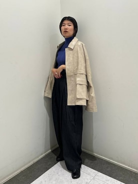 「アイテム（カバーオール）」を使った、なかさんさん（レディース・156cm）の秋コーディネート