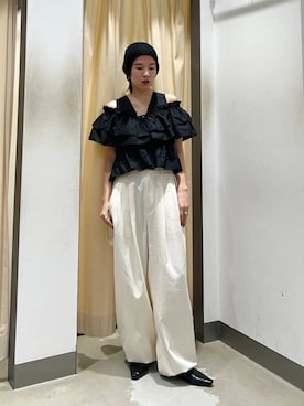 「kbf_ootd」｜「アイテム（ニットキャップ/ビーニー）」を使った、なかさんさん（レディース・156cm）の春コーディネート