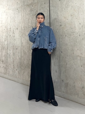 「KBF（ケイビーエフ）のアイテム（スカート）」を使った、なかさんさん（レディース・156cm）の秋コーディネート