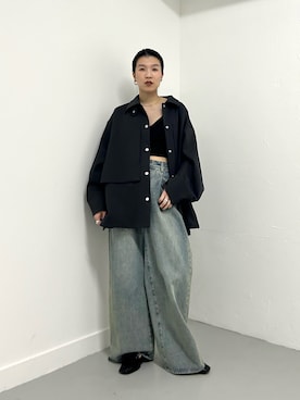 「KBF（ケイビーエフ）のアイテム（パンツ）」を使った、なかさんさん（レディース・156cm）の春コーディネート