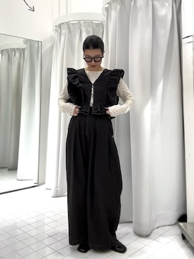 「KBF（ケイビーエフ）のアイテム（パンツ）」を使った、なかさんさん（レディース・156cm）の春コーディネート