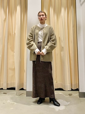 「ボアフリース」｜なかさんさん（レディース・156cm）の冬コーディネート