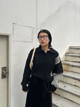 「オールブラックコーデ」｜なかさんさん（レディース・156cm）の秋コーディネート