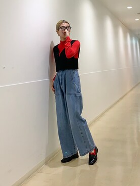 「ペインターデニム」｜なかさんさん（レディース・156cm）の春コーディネート