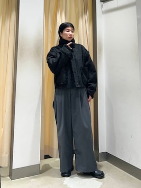 「KBF（ケイビーエフ）のアイテム（スラックス）」を使った、なかさんさん（レディース・156cm）の冬コーディネート