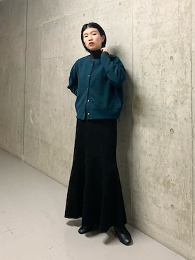 「KBF+（ケービーエフプラス）のアイテム（シューズ）」を使った、なかさんさん（レディース・156cm）の冬コーディネート