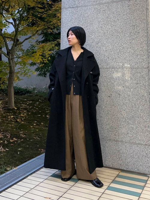 セール】『2サイズ展開』コクーンロングコート（ステンカラーコート