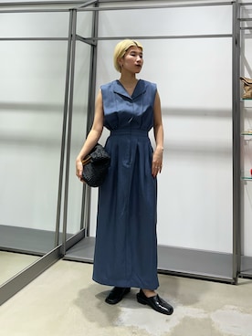 「ペーパーバッグ」｜「アイテム（ワンピース/ドレス）」を使った、なかさんさん（レディース・156cm）の春コーディネート