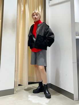 「KBF（ケイビーエフ）のアイテム（ブルゾン）」を使った、なかさんさん（レディース・156cm）の冬コーディネート