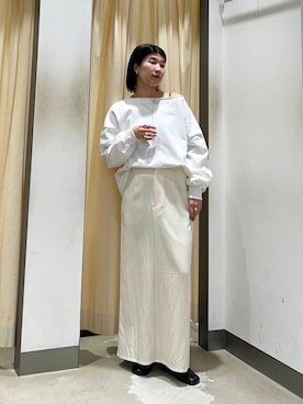 「kbf_ootd」｜「アイテム（スウェット）」を使った、なかさんさん（レディース・156cm）の春コーディネート