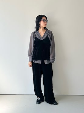 「オールブラックコーデ」｜なかさんさん（レディース・156cm）の夏コーディネート