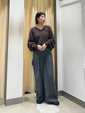 「グレーパンツ」｜なかさんさん（レディース・156cm）の冬コーディネート