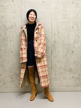「アイテム（ステンカラーコート）」を使った、なかさんさん（レディース・156cm）の秋コーディネート