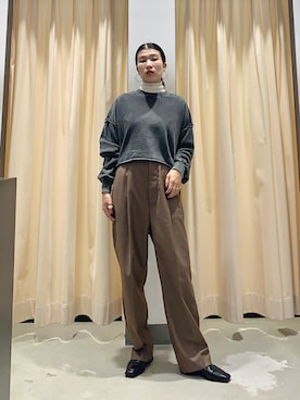 「シアーハイネック」｜なかさんさん（レディース・156cm）の秋コーディネート