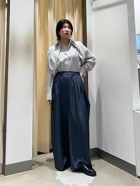 「KBF（ケイビーエフ）のWIDEワイドパンツ（その他パンツ）」を使った、なかさんさん（レディース・156cm）の冬コーディネート