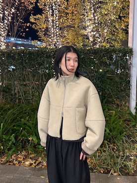 「寒い」｜「アイテム（ジャケット/アウター）」を使った、なかさんさん（レディース・156cm）の冬コーディネート