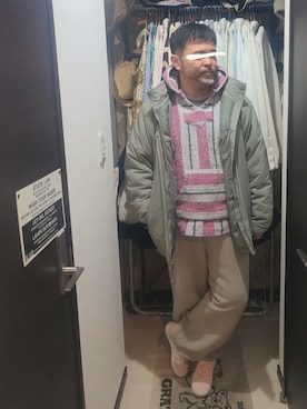 「アイテム（ミリタリージャケット）」を使った、アマタウロスさん（メンズ・169cm）の冬コーディネート