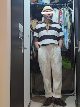 「アイテム（ニットキャップ/ビーニー）」を使った、アマタウロスさん（メンズ・169cm）の夏コーディネート