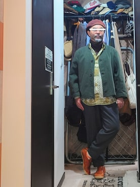 「アイテム（ハンチング/ベレー帽）」を使った、アマタウロスさん（メンズ・169cm）の秋コーディネート