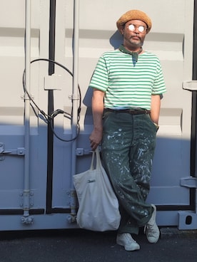 「アイテム（カーゴパンツ）」を使った、アマタウロスさん（メンズ・169cm）の夏コーディネート