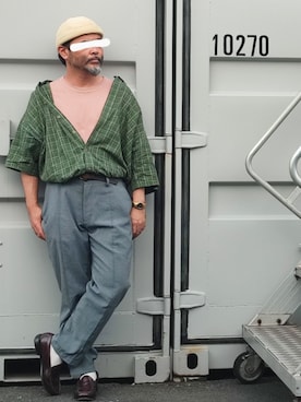「UNIQLO U」｜アマタウロスさん（メンズ・169cm・40代）の夏コーディネート
