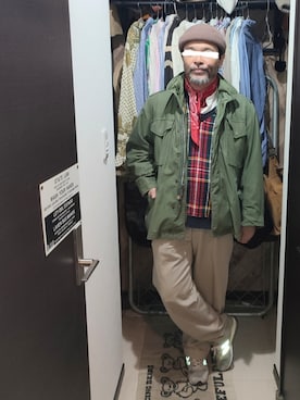 「アイテム（ミリタリージャケット）」を使った、アマタウロスさん（メンズ・169cm）の秋コーディネート