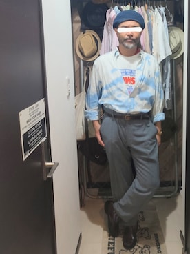 「アイテム（ローファー）」を使った、アマタウロスさん（メンズ・169cm・40代）の夏コーディネート