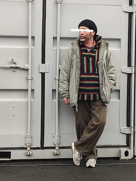 「THE FAT HATTER（ザ ファット ハッター）のアイテム」を使った、アマタウロスさん（メンズ・169cm）の冬コーディネート