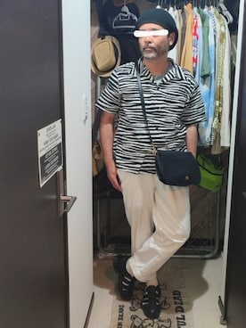 「アイテム（ハンチング/ベレー帽）」を使った、アマタウロスさん（メンズ・169cm・40代）の夏コーディネート