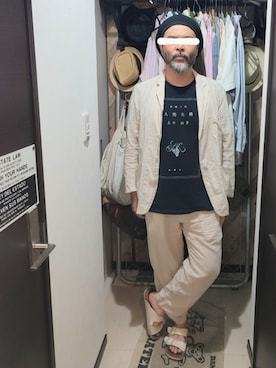 「アイテム（テーラードジャケット）」を使った、アマタウロスさん（メンズ・169cm）の夏コーディネート