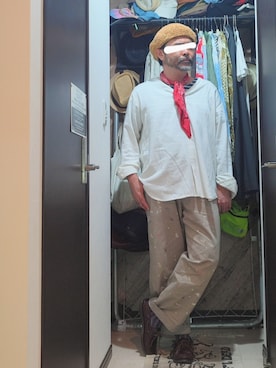 「アイテム（ハンチング/ベレー帽）」を使った、アマタウロスさん（メンズ・169cm）の夏コーディネート