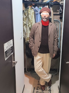 「アイテム（スラックス）」を使った、アマタウロスさん（メンズ・169cm・40代）の秋コーディネート