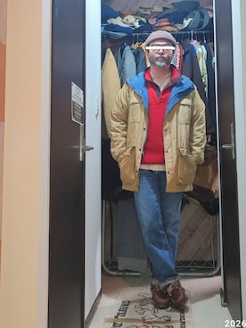 「BEAMS（ビームス）のアイテム（帽子）」を使った、アマタウロスさん（メンズ・169cm）の冬コーディネート