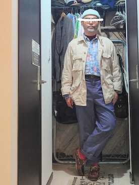 「アイテム（帽子）」を使った、アマタウロスさん（メンズ・169cm）の秋コーディネート