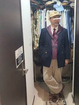 「アイテム（ナイロンジャケット）」を使った、アマタウロスさん（メンズ・169cm）の秋コーディネート