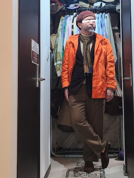 「アイテム（ミリタリージャケット）」を使った、アマタウロスさん（メンズ・169cm）の秋コーディネート