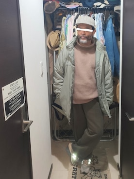 「アイテム（ミリタリージャケット）」を使った、アマタウロスさん（メンズ・169cm）の冬コーディネート