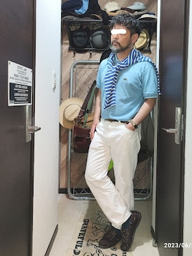 「アイテム（モカシン/デッキシューズ）」を使った、アマタウロスさん（メンズ・169cm）の夏コーディネート